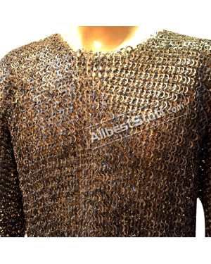 Medieval Chain Mail Armour Flat All Dome Riveted Actual Chest 44